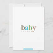 BABY SHOWER ERSUCHT :: Baby gemustert letters 1P Einladung (Rückseite)
