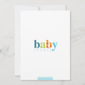 BABY SHOWER ERSUCHT :: Baby gemustert letters 4P Einladung (Rückseite)
