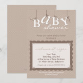 BABY SHOWER ERSUCHT :: Babybriefe 3P Einladung (Vorne/Hinten)
