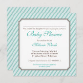 BABY SHOWER ERSUCHT :: Candy-Streifen 7SQ Einladung (Vorne/Hinten)