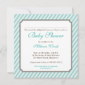 BABY SHOWER ERSUCHT :: Candy-Streifen 7SQ Einladung (Vorderseite)