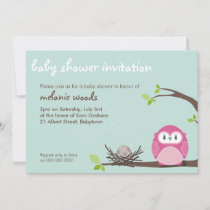 BABY SHOWER ERSUCHT :: Eule + Nest 2L Einladung
