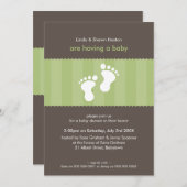 BABY SHOWER ERSUCHT :: glückliche Füße 13P Einladung (Vorne/Hinten)