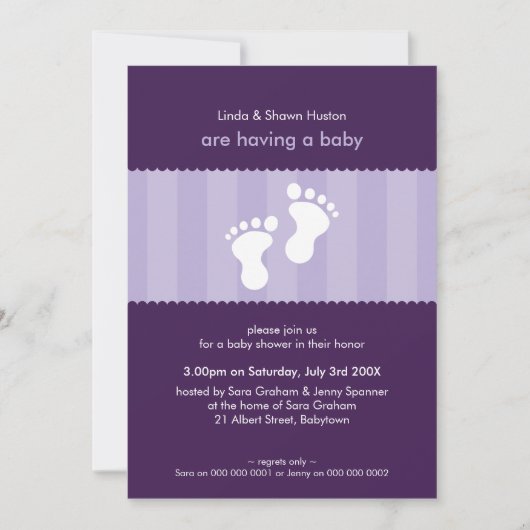 BABY SHOWER ERSUCHT :: glückliche Füße 15P Einladung (Vorderseite)