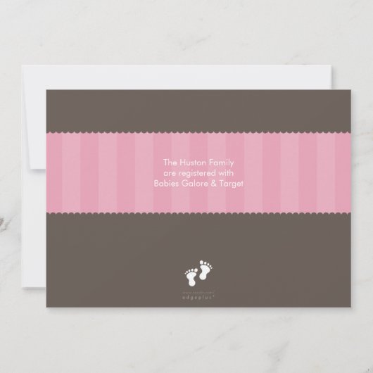 BABY SHOWER ERSUCHT :: glückliche Füße 1L Einladung (Rückseite)