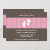 BABY SHOWER ERSUCHT :: glückliche Füße 1L Einladung (Vorne/Hinten)