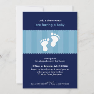 BABY SHOWER ERSUCHT :: glückliche Füße 3P Einladung
