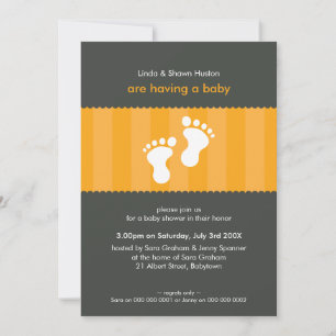 BABY SHOWER ERSUCHT :: glückliche Füße 7P Einladung