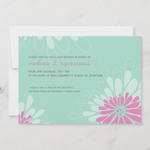 BABY SHOWER ERSUCHT :: modernes blühen 1L Einladung