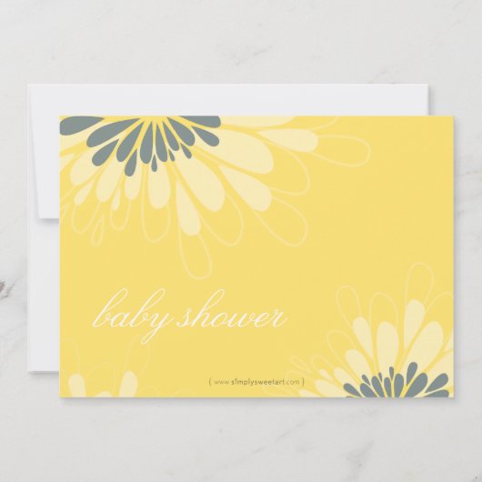 BABY SHOWER ERSUCHT :: modernes blühen 2L Einladung (Rückseite)