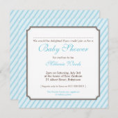 BABY SHOWER ERSUCHT :: Süßigkeiten Streifen 2SQ Einladung (Vorne/Hinten)