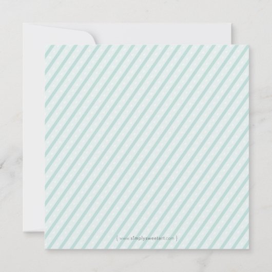 BABY SHOWER ERSUCHT :: Süßigkeiten Streifen 8Q Einladung (Rückseite)