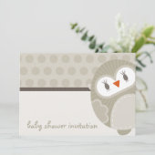 BABY SHOWER ERSUCHT :: tanzende Eule 9L Einladung (Stehend Vorderseite)