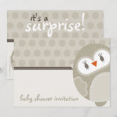 BABY SHOWER ERSUCHT :: tanzende Eule 9L Einladung (Vorne/Hinten)