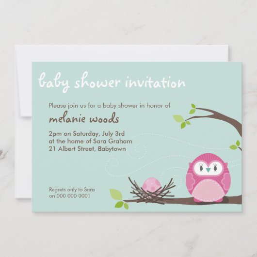 BABY SHOWER ERSUCHT :: UHL + Nest 3L Einladung (Vorderseite)