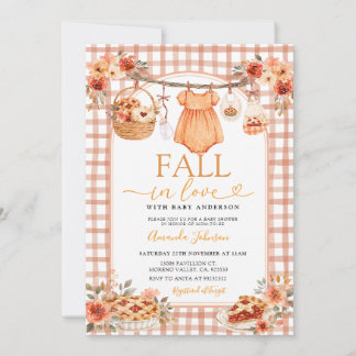 Baby Shower 'Fall in Love' Wäscheleine Einladung