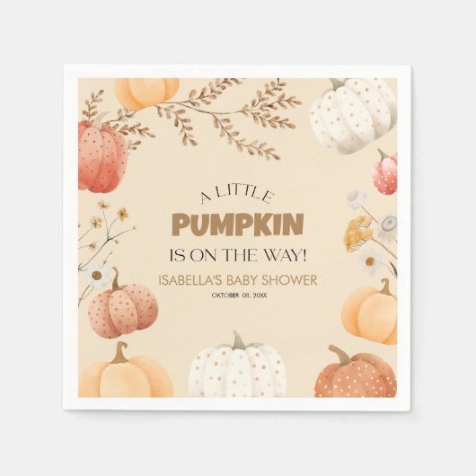 Baby Shower Fall Pumpkin Serviette (Vorderseite)