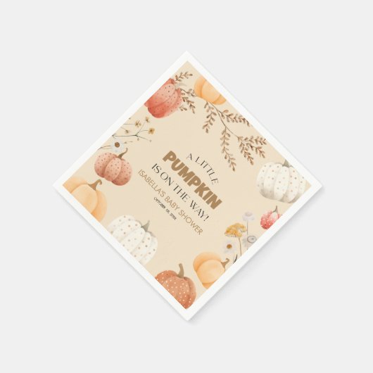 Baby Shower Fall Pumpkin Serviette (Ecke)