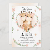 Baby shower Familia Jirafas Einladung (Vorne/Hinten)