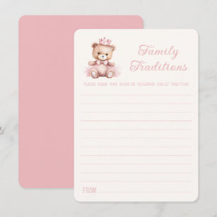 Baby-Shower-Familientraditionen für die rosa Prinz Mitteilungskarte