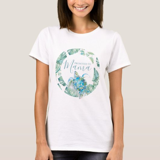 Baby Shower Family Shirts Mama Tropical Turtle (Vorderseite)