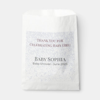 Baby Shower Favor Bags Thank You Girl Pink Geschenktütchen