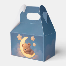 Baby Shower Favor Box – Teddy Bear on the Moon Geschenkschachtel