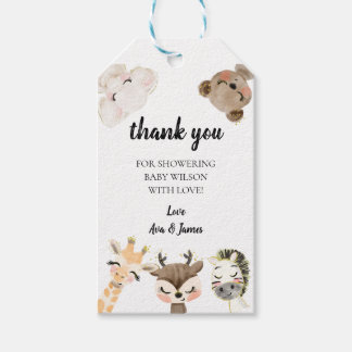 Baby Shower Favor Tag, Jungle Safari Animals BA10 Geschenkanhänger