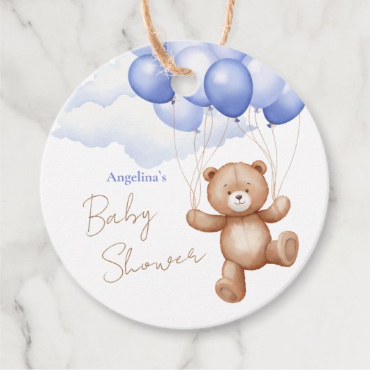 Baby Shower Favor Tags Geschenkanhänger (Vorderseite)
