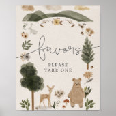 Baby Shower favorisiert Sign Boho Woodland Poster (Vorne)
