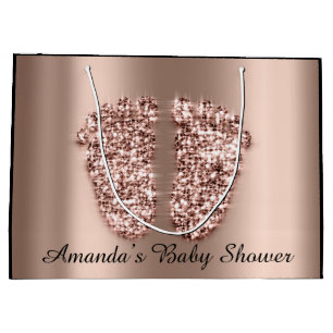 Baby Shower Feet Boy Girl Name Rose Baby Große Geschenktüte