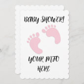 BABY SHOWER FEET FOOT DRUCKEN SCRIPT INVITATIONEN EINLADUNG (Vorne/Hinten)