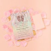 Baby Shower Feet Girl Boy Royal Rose Glitzer Lace Einladung