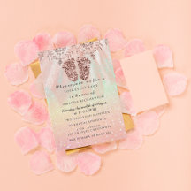 Baby Shower Feet Girl Boy Royal Rose Glitzer Lace