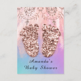 Baby Shower Feet Girl Boy Royal Rose Glitzer Skin Einladung