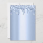 Baby Shower Feet Glitzer Baby Blue Tropfens Boy Sp Einladung (Rückseite)