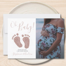 Baby Shower Feet Glitzer Rose Gold Girl Foto