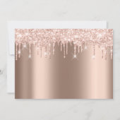 Baby Shower Feet Glitzer Rose Gold Tropfen Boy Gir Einladung (Rückseite)