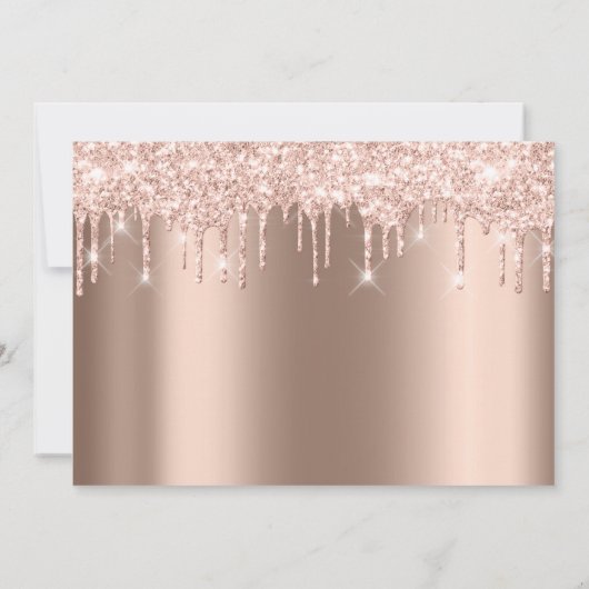 Baby Shower Feet Glitzer Rose Gold Tropfen Boy Gir Einladung (Rückseite)