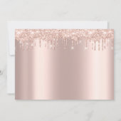 Baby Shower Feet Glitzer Rose Gold Tropfen Boy Gir Einladung (Rückseite)