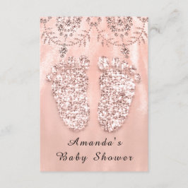 Baby Shower Feet Silver Girl Boy Royal Rose Blush Einladung