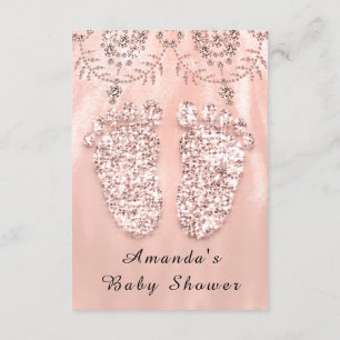 Baby Shower Feet Silver Girl Boy Royal Rose Blush Einladung