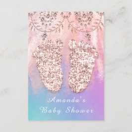 Baby Shower Feet Silver Girl Boy Royal Rose Pink Einladung