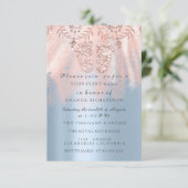 Baby Shower Feet Silver Girl Boy Royal Twins Glam Einladung (Stehend Vorderseite)