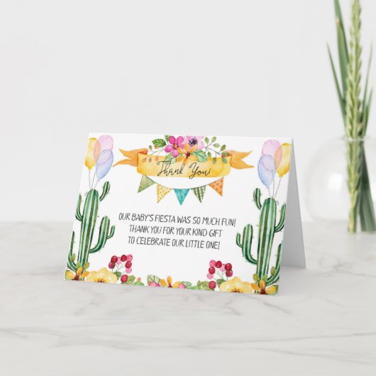 Baby Shower Fiesta Vielen Dank Karte (Vorderseite)