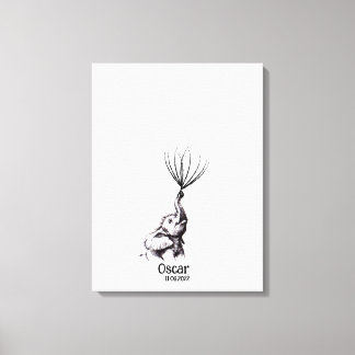 Baby Shower Fingerprint Gästebuch - Leinwand