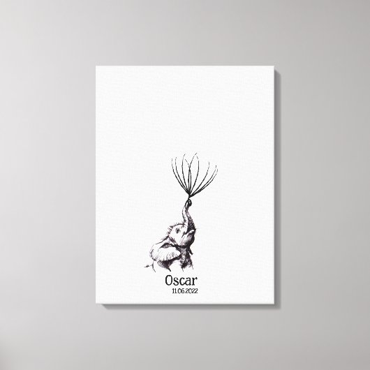 Baby Shower Fingerprint Gästebuch - Leinwand (Vorderseite)