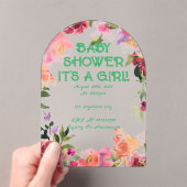 BABY SHOWER FLORAL BLUSH ACRYLEINLADUNGEN (Insitu (Handheld))