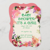 BABY SHOWER FLORAL BLUSH SAVE THE DATE (Vorne/Hinten)