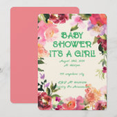 BABY SHOWER FLORAL BLUSH SAVE THE DATE (Vorne/Hinten)